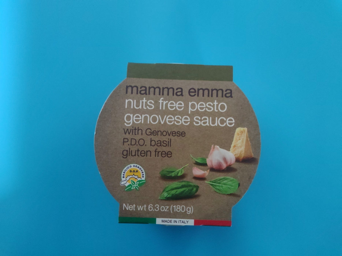 Mamma Emma Nut Free Pesto Genovese Sauce, 6.3 oz (180g) — front of tub