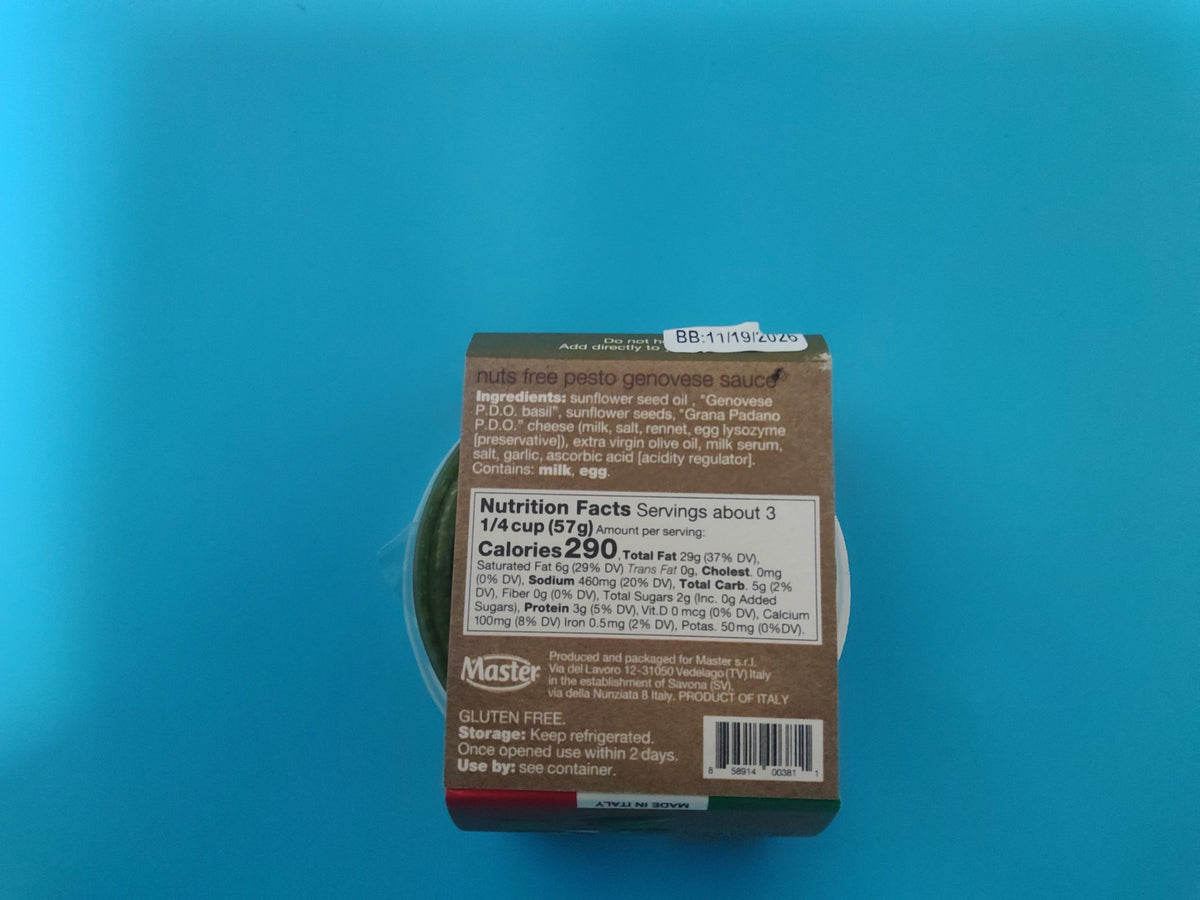 Mamma Emma Nut Free Pesto Genovese Sauce, 6.3 oz (180g) — ingredients, allergens and nutrition