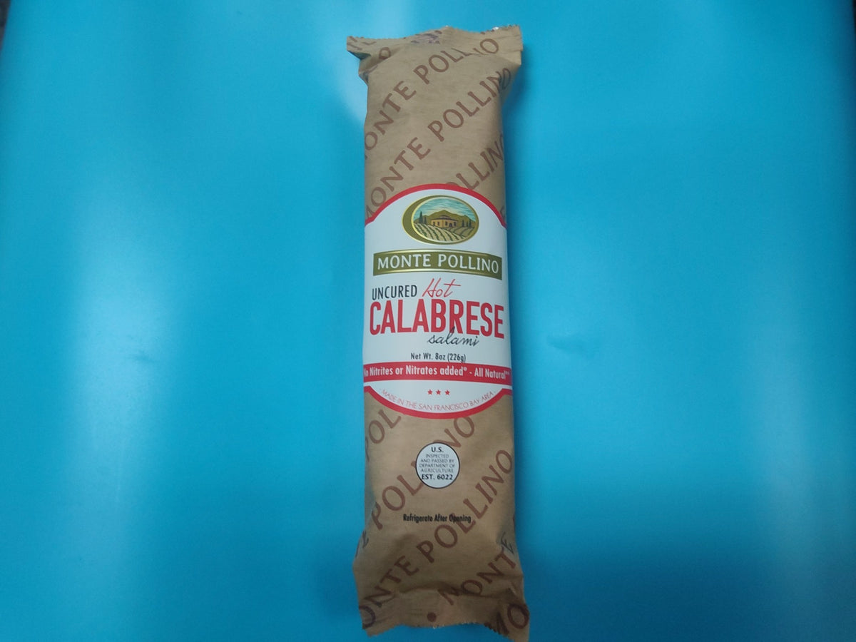 Monte Pollino Uncured Hot Calabrese Salami, 8 oz (226g) — front of pack