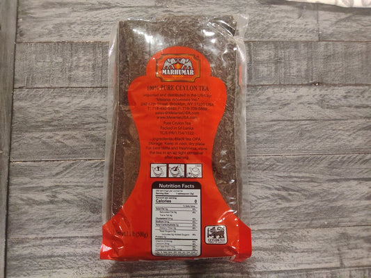 Marhumar 100% Pure Ceylon Large Leaf Black Tea, 1.1 lb (500g) — ingredients, brewing guide and nutrition panel
