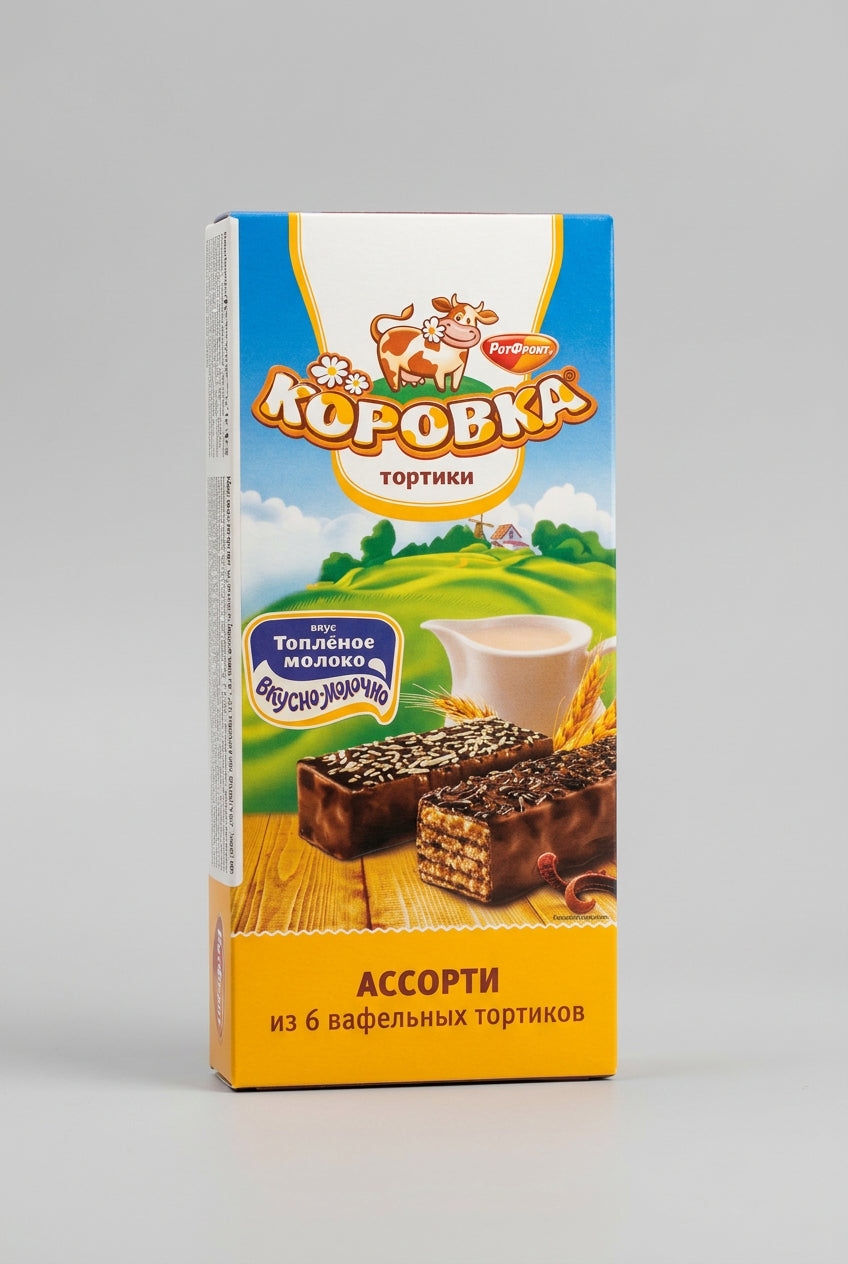 Korovka Assorted Waffle Cakes Baked Milk, 6.35 oz (180g)