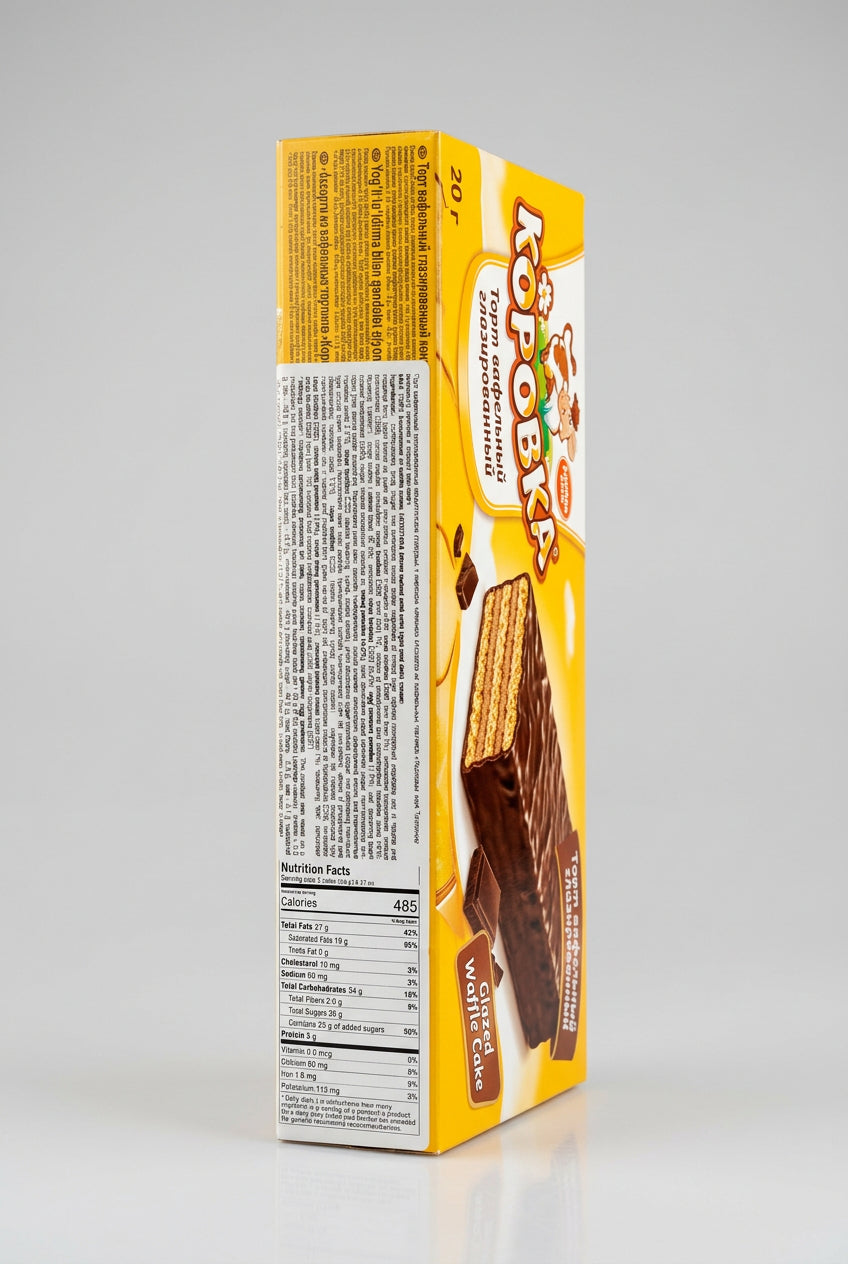 Korovka Assorted Waffle Cakes Baked Milk, 6.35 oz (180g)