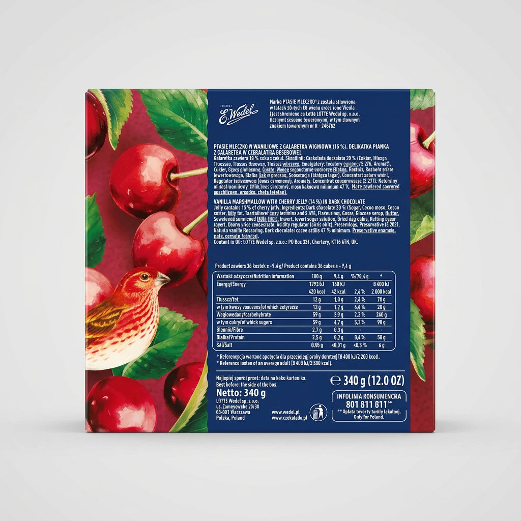 E. Wedel Ptasie Mleczko Cherry 340g