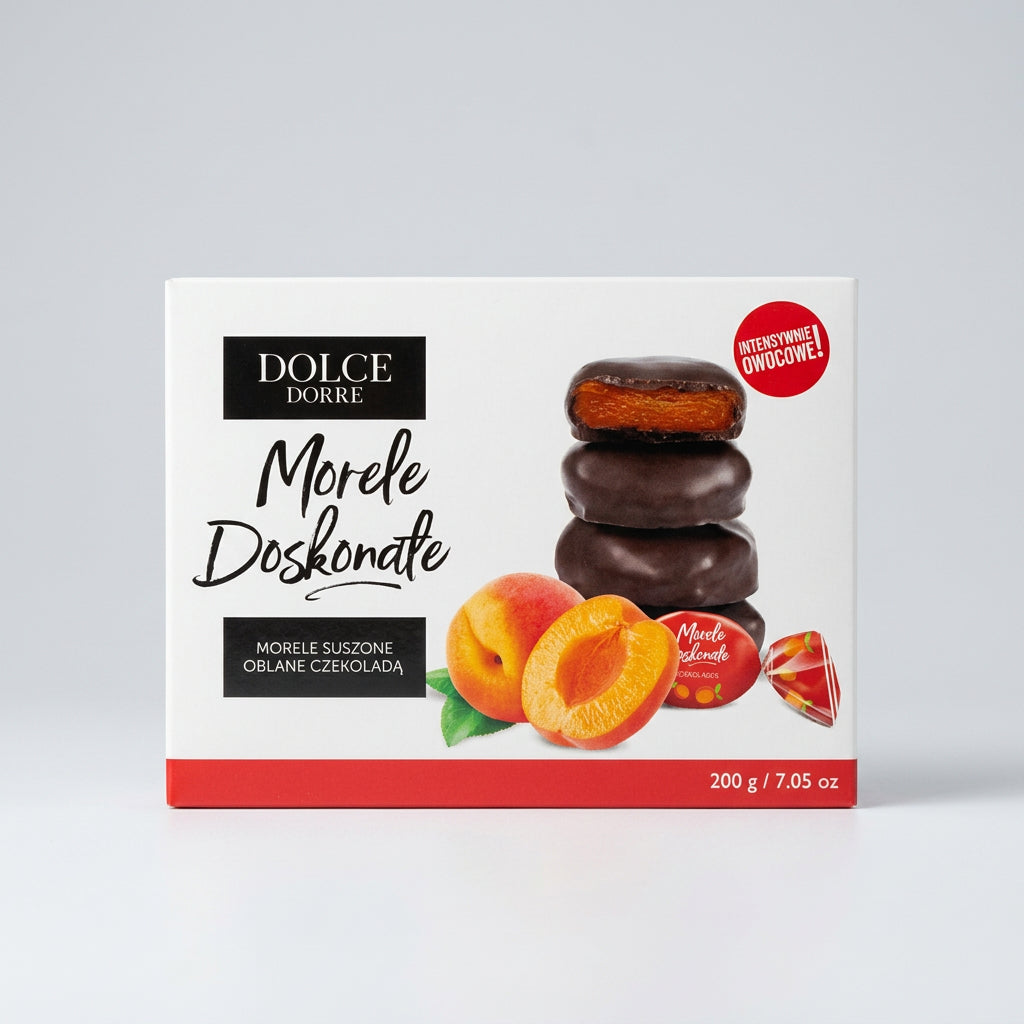 Dolce Dorre Morele Doskonale Dried Apricots in Dark Chocolate 200g