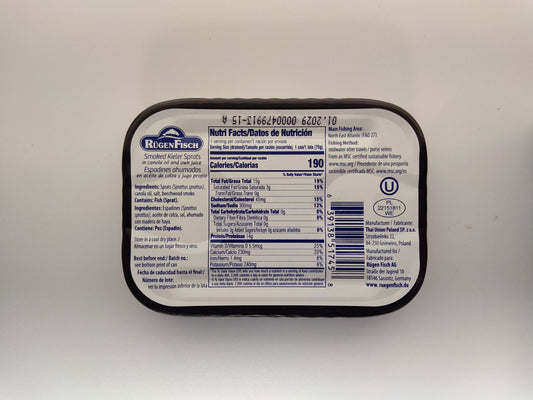 RügenFisch Kieler Sprats in Vegetable Oil, 6.7 oz (190g)