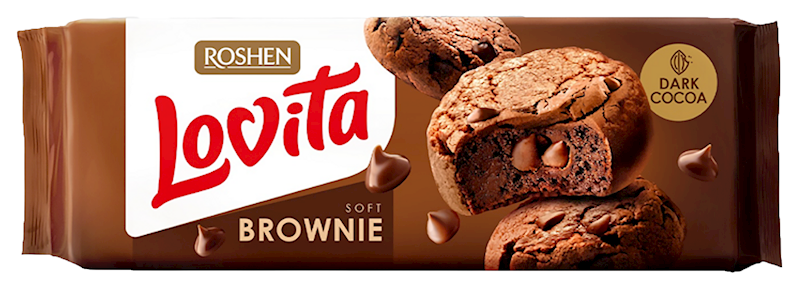 Roshen Lovita Brownie Cookies with Cocoa, 5.4 oz (152g)
