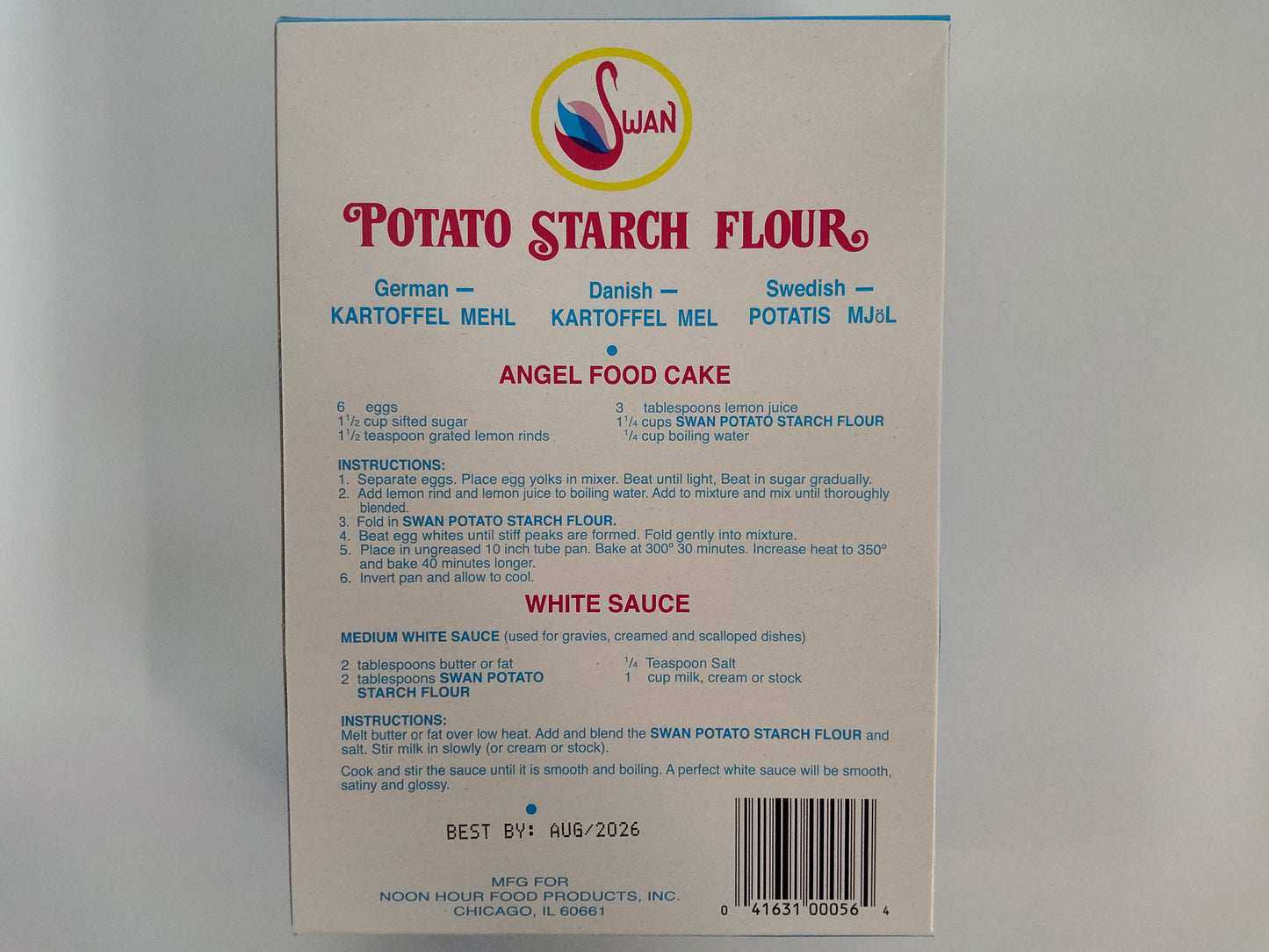 Swan Potato Starch Flour, 12 oz (340g)