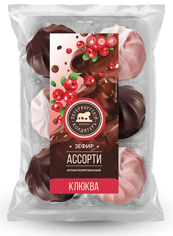 Zefir St. Petersburg Assorted Cranberries in Glaze, 12.3 oz (350g)