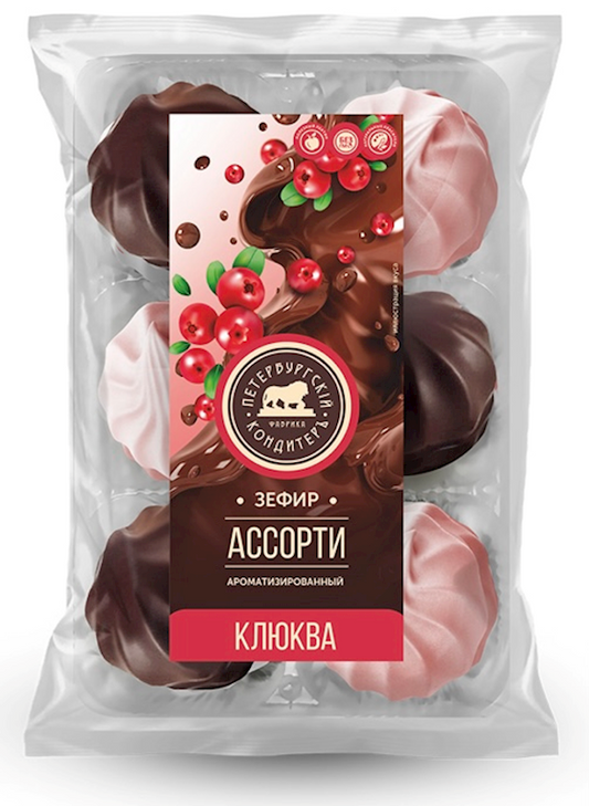 Zefir St. Petersburg Assorted Cranberries in Glaze, 12.3 oz (350g)