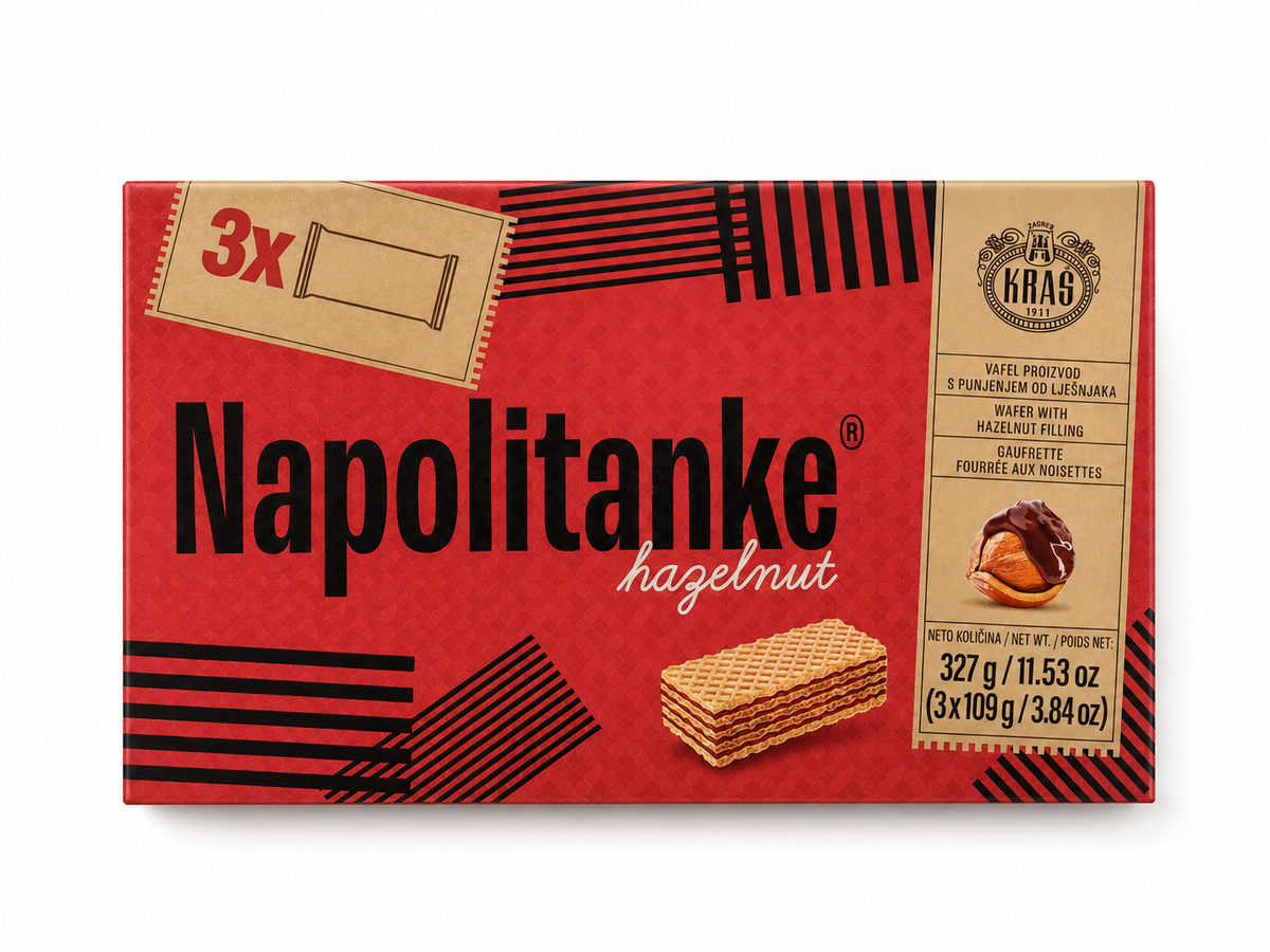 Kraš Napolitanke Hazelnut, 11.53 oz (327g)