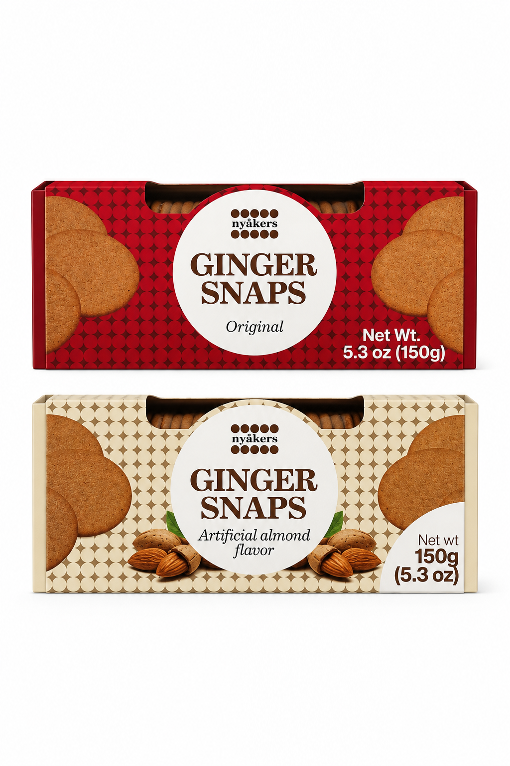 Nyåkers Ginger Snaps Almond, 5.3 oz (150 g)