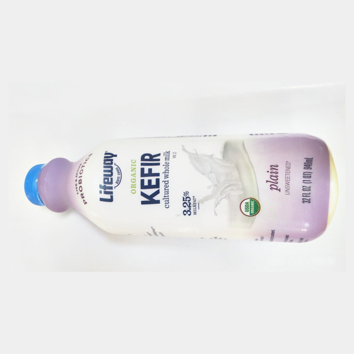 Lifeway Organic Kefir Plain Unsweetened 3.25% Whole Milk, 32 fl oz (946ml)