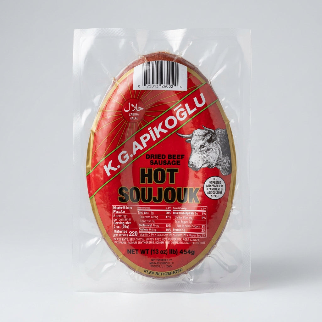 K.G. Apikoğlu Hot Soujouk, 16 oz (1 lb) / 454 g