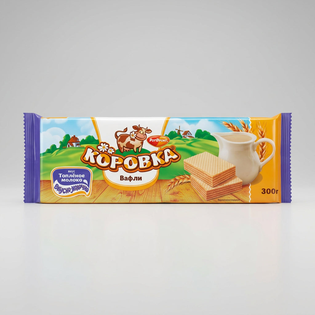 Korovka Wafers with Baked Milk Cream, 10.6 oz (300g)