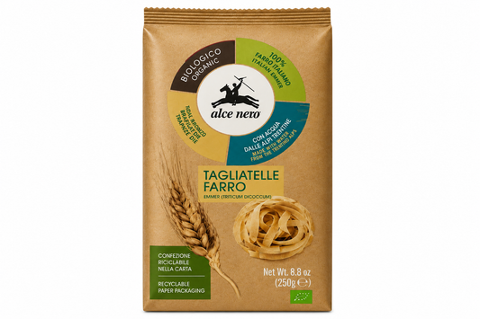 Alce Nero Organic Tagliatelle Farro (Emmer Wheat), 8.8 oz (250g)