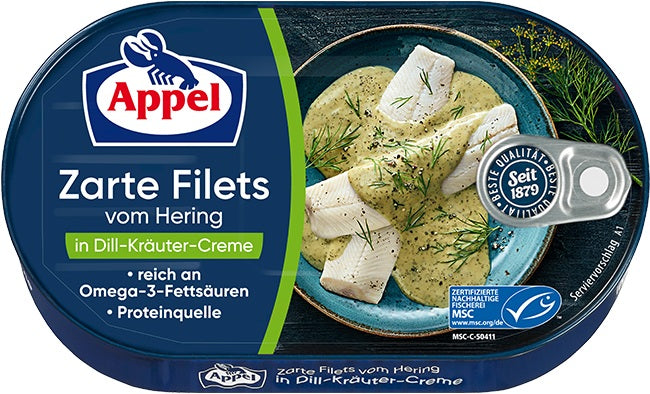 Appel Herring Fillets / Heringfilets in Dill & Herb Cream / Dill-Kräuter, 7.05 oz (200g)