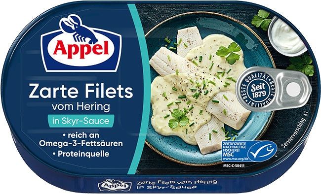 Appel Herring Fillets / Heringfilets in Skyr Sauce, 6.70 oz (190g)