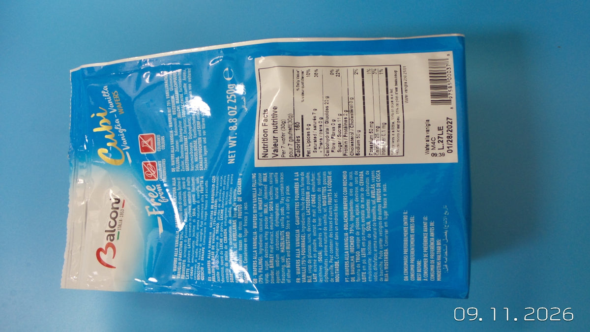 Balconi Cubi Vanilla Wafers, 8.8 oz (250g)