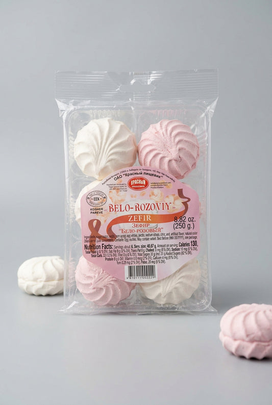 Belo-Rozoviy Zefir kosher pareve marshmallows, 250 g pack
