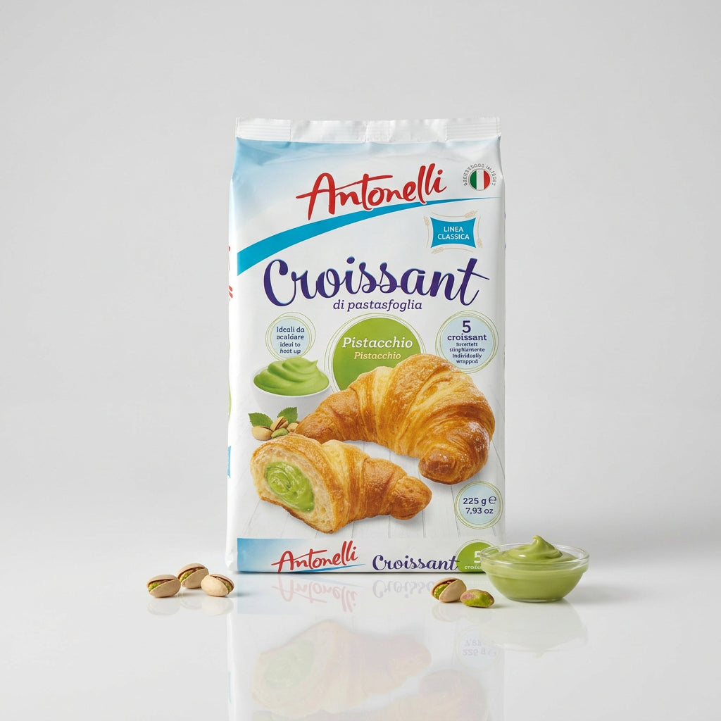 Antonelli Puff Pastry Croissants with Pistachio Filling, 7.93 oz (225g)
