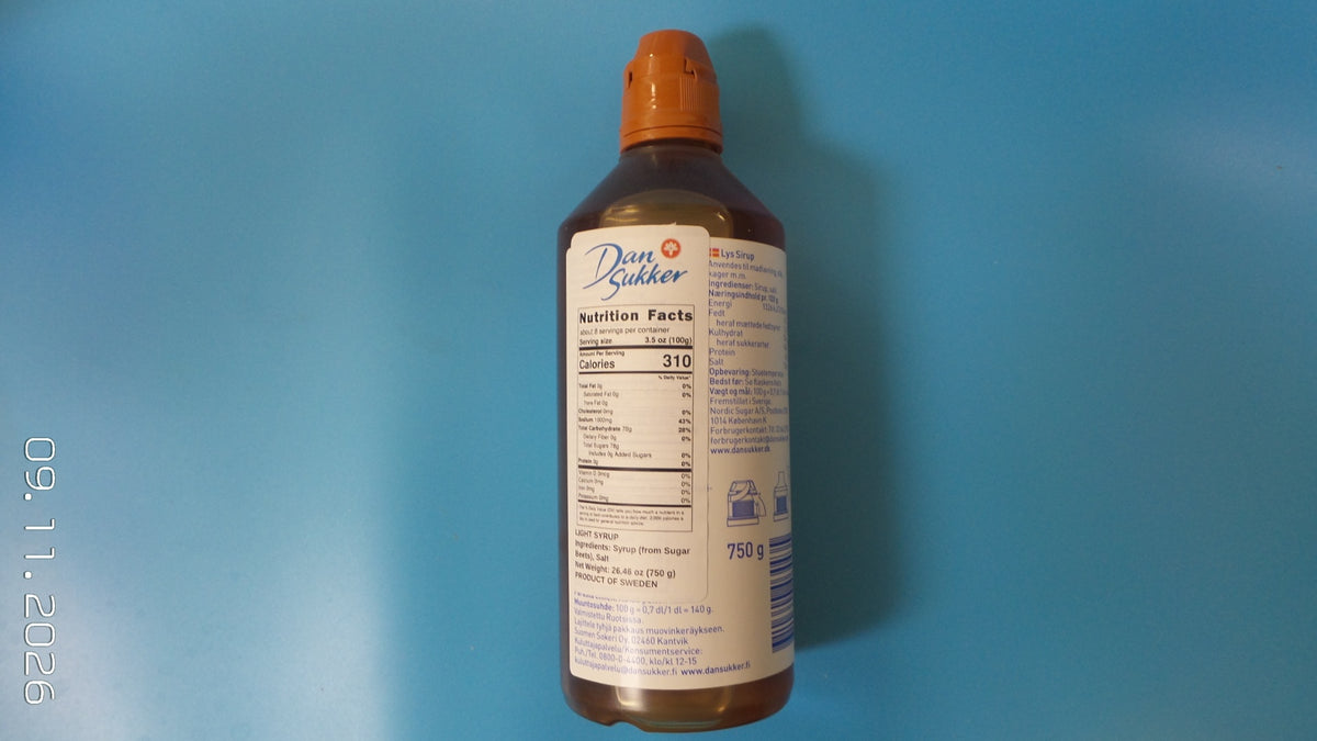 Dan Sukker Ljus Sirap Light Syrup, 26.46 oz (750g)