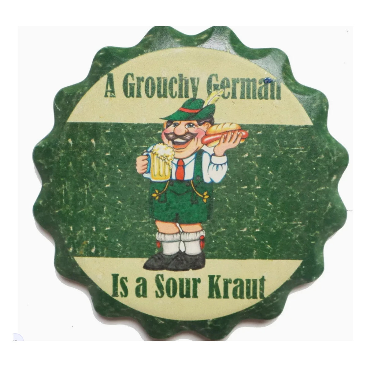 A Grouchy German Is A Sour Kraut — Oktoberfest Coasters, Set of 4 — front