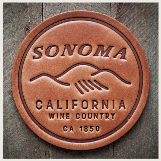 Handmade Leather Coaster — Sonoma, California, Made in USA — coaster-sonoma