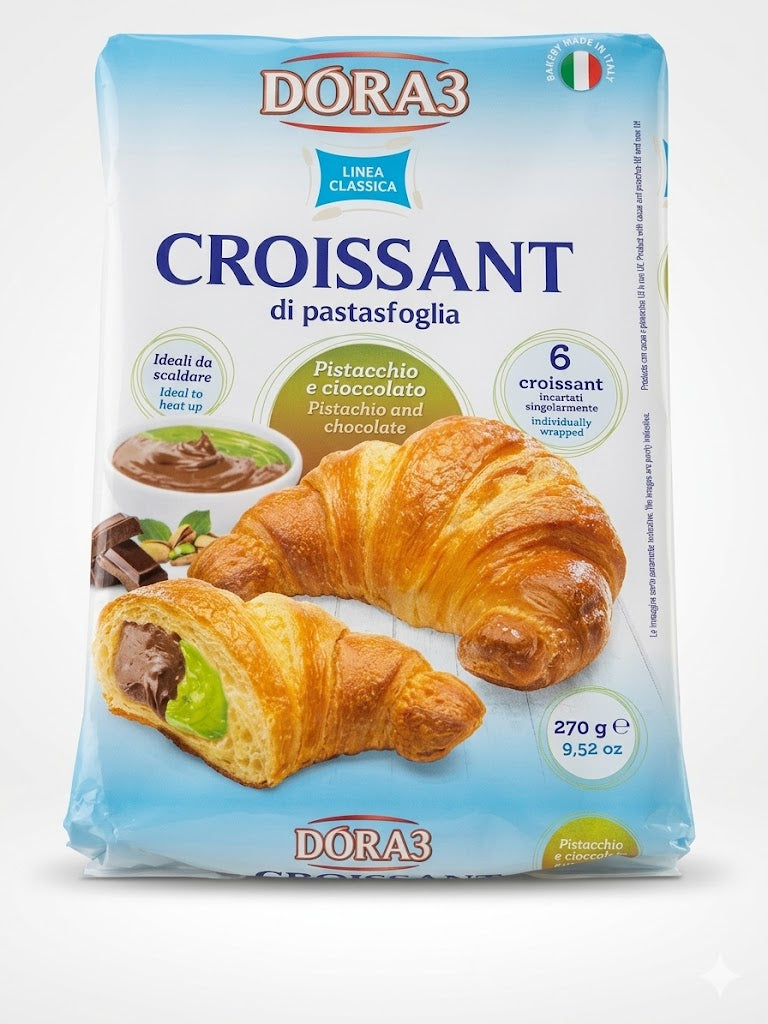 DORA3 Pistachio & Chocolate Filled Croissants – 6 Pack (270g)