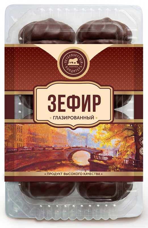 Zefir St. Petersburg Vanilla in Chocolate Glaze, 15.9 oz (450g)