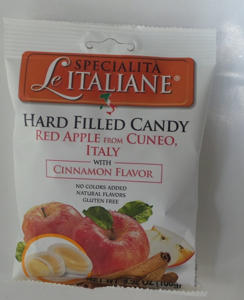 Le Italiane Hard Candy Red Apple & Cinnamon, 3.52 oz (100g)