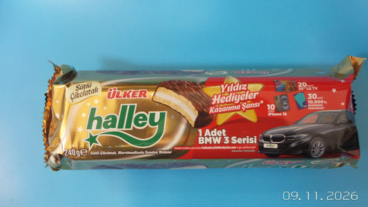 Ülker Halley Marshmallow Sandwich Biscuits, 8.5 oz (240g)