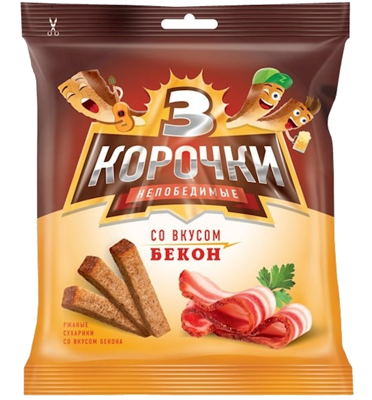 Suhariki Tri Korochki Rjanie "Bacon", 3.5 oz (100g)