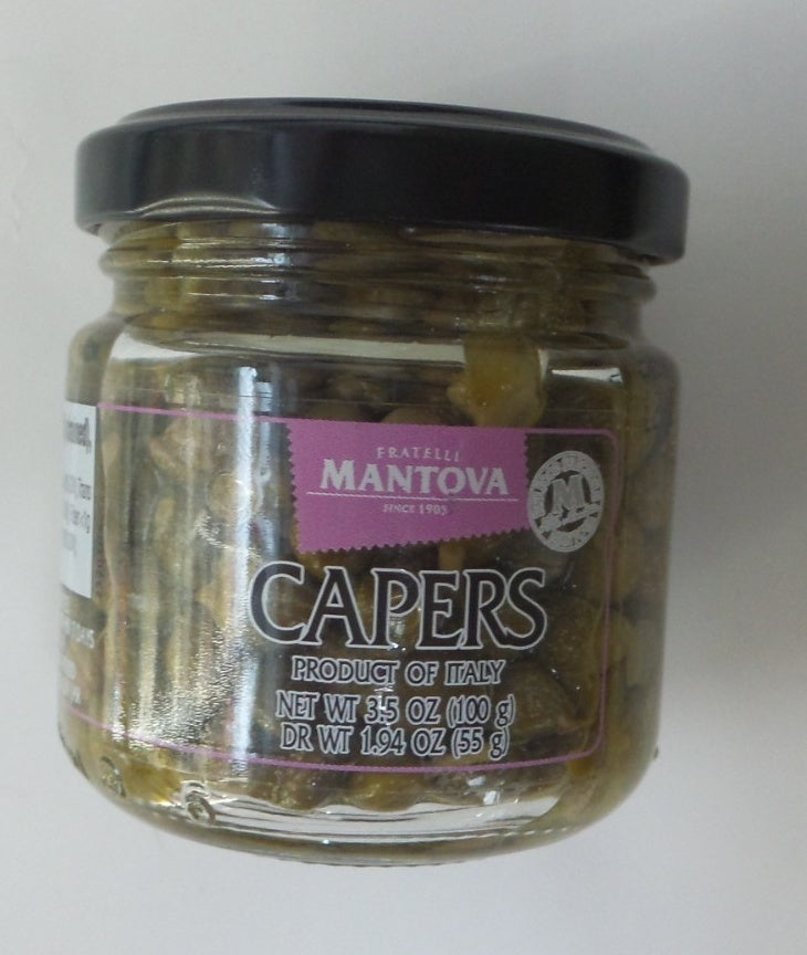 Mantova Capers in Brine, 3.5 oz (100g)