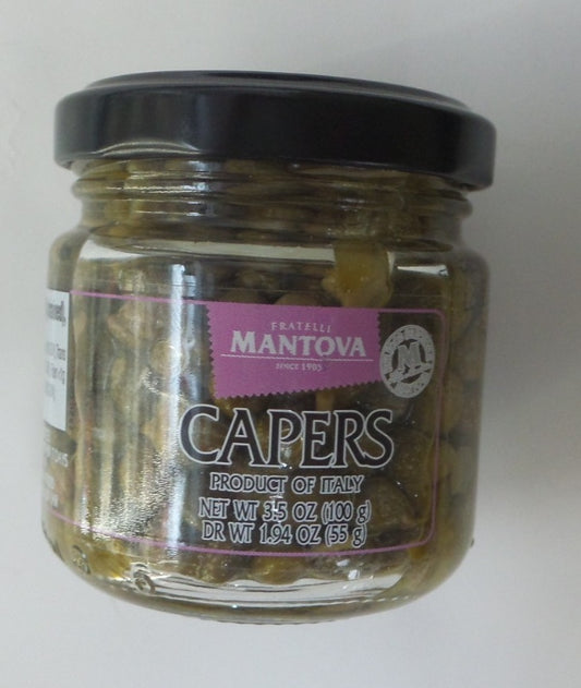Mantova Capers in Brine, 3.5 oz (100g)