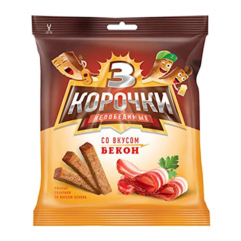 Suhariki Tri Korochki Rjanie Bacon, 1.4 oz (40g)
