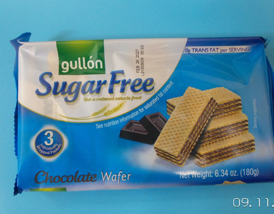 Gullón Sugar Free Chocolate Wafer, 6.34 oz (180g)