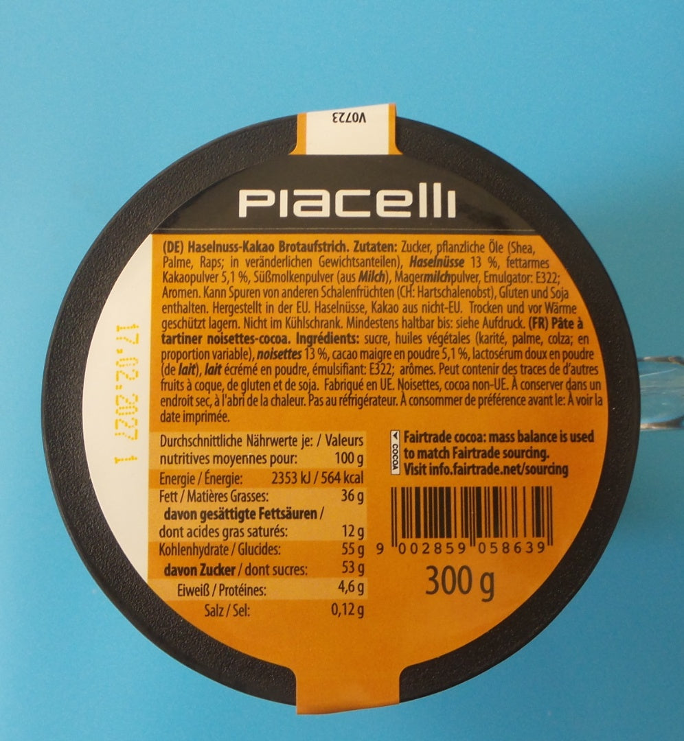 Piacelli Hazelnut-Cocoa Spread, 10.6 oz (300g)