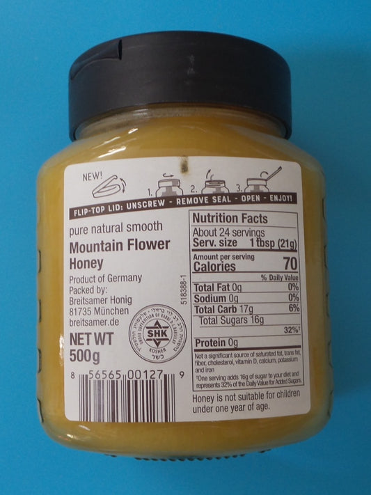 Breitsamer Pure Raw Mountain Flower Honey (500g)
