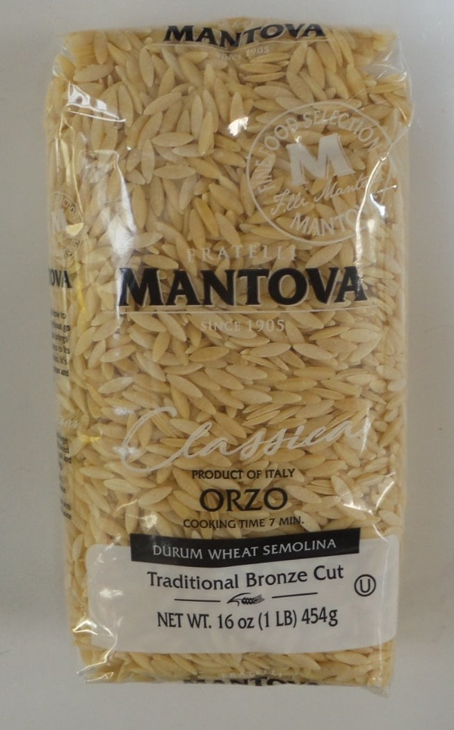 Mantova Bronze Cut Orzo Pasta, 16 oz (454g)