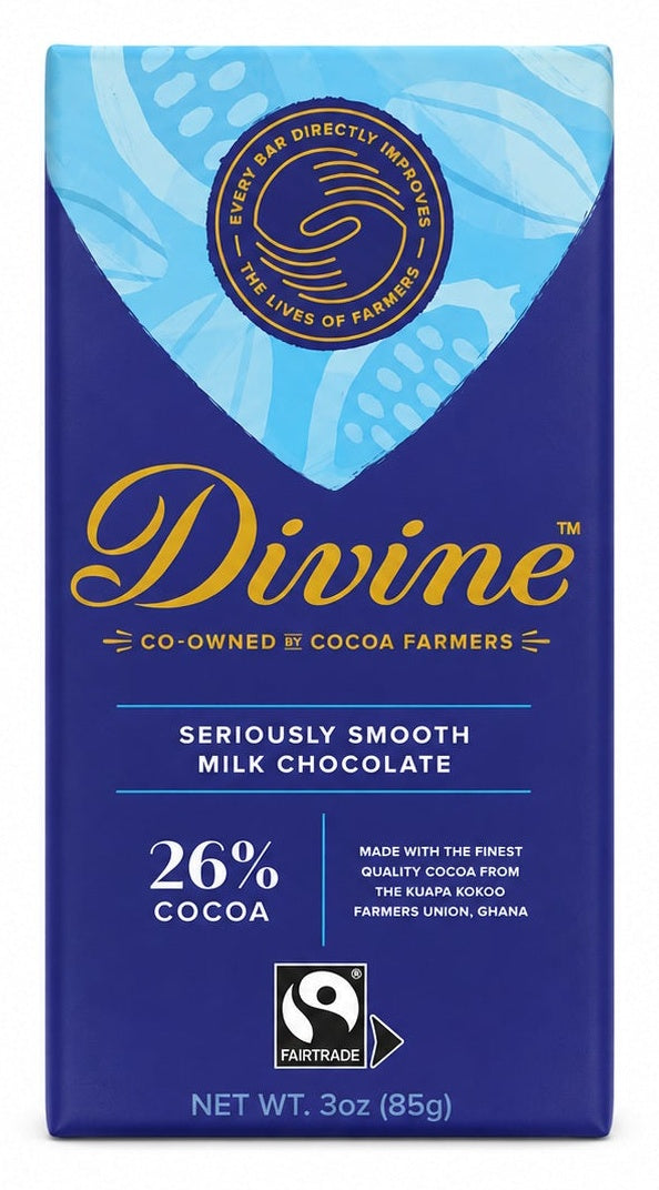 Divine Seriously Smooth Milk Chocolate, 26% Cocoa, 3 oz (85g)