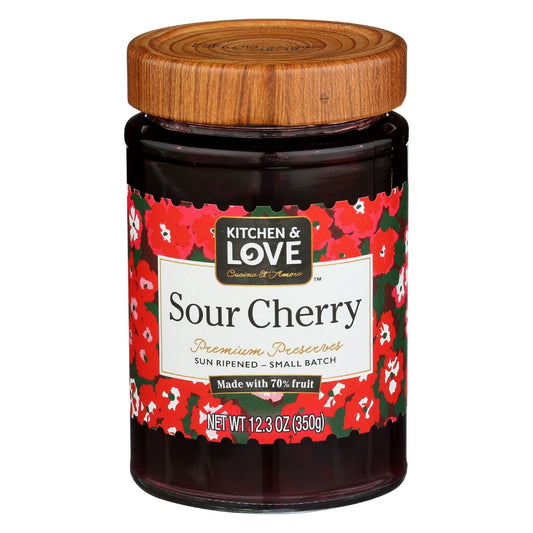 Kitchen & Love Premium Sour Cherry Preserves 70% Fruit, 12.3 oz (349g)