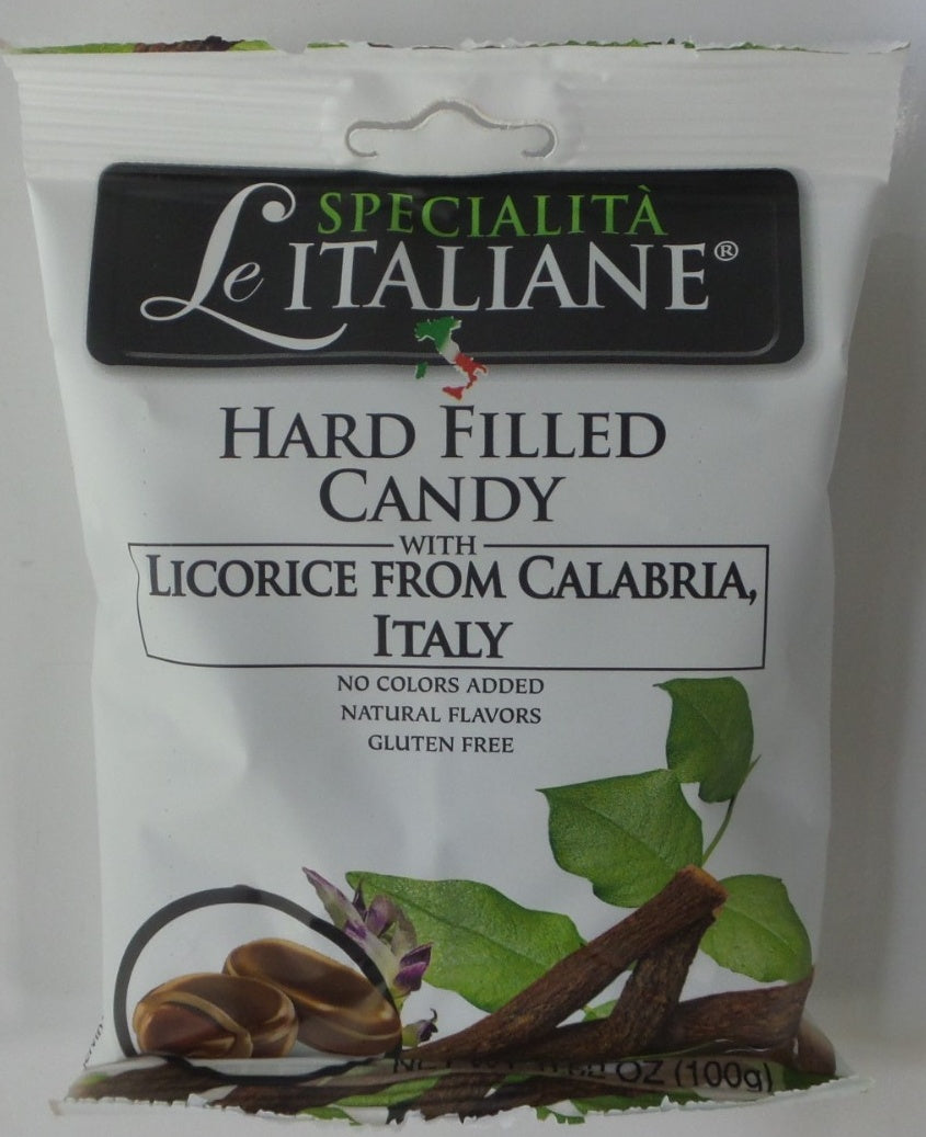 Le Italiane Hard Filled Candy Licorice, 3.52 oz (100g)