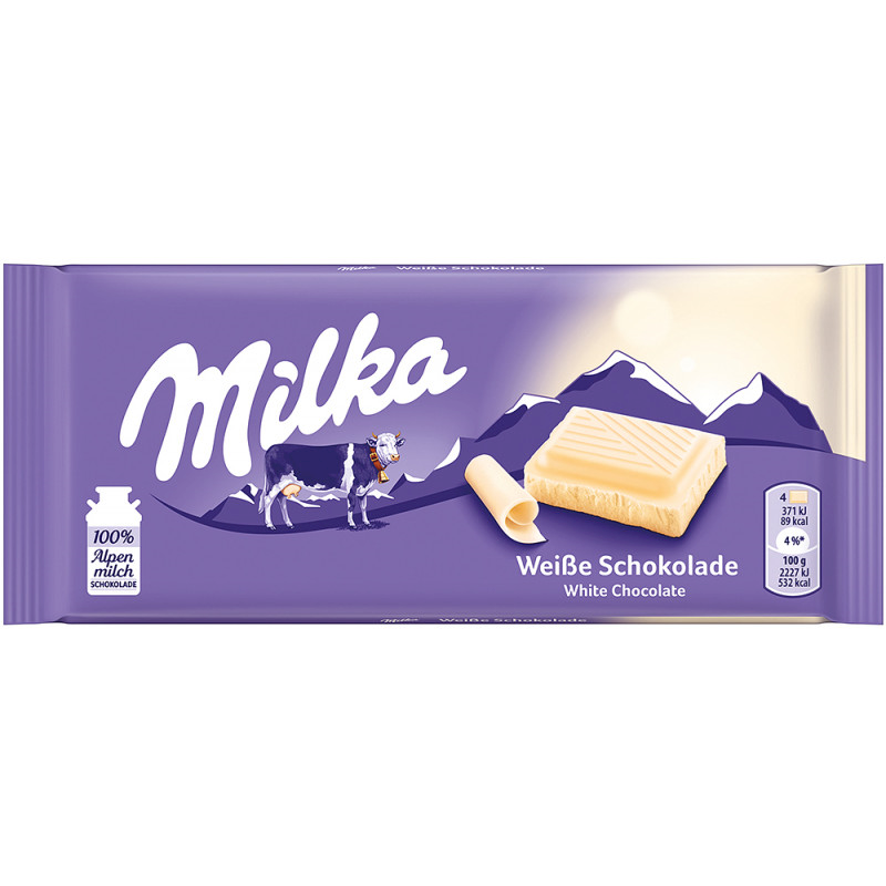 Milka White (Weisse) Choco Bar, 3.2 oz (90g)