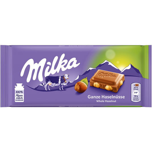Milka Whole Nuts Choco Bar, 3.4 oz (95g)