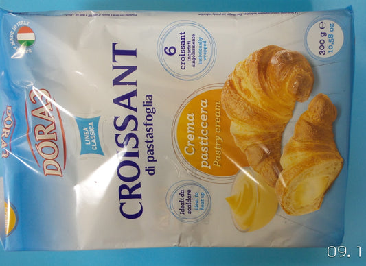 Dora3 Puff Pastry Croissants with Pastry Cream Filling, 10.58 oz (300g)