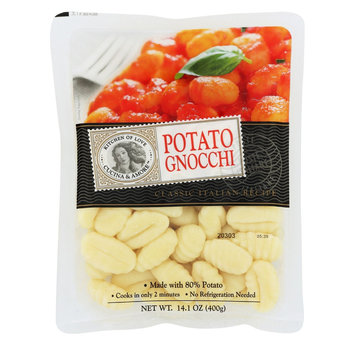 Cucina & Amore Gnocchi 80% Potato, 14.1 oz (400g)