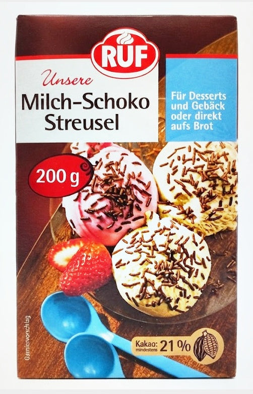 RUF Milk Chocolate Sprinkles (Milch-Schoko Streusel), 7.05 oz (200g)