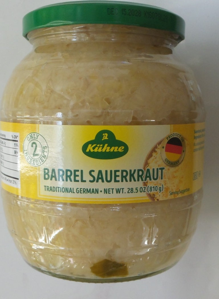 Kühne Barrel Sauerkraut, 28.6 oz (810g)