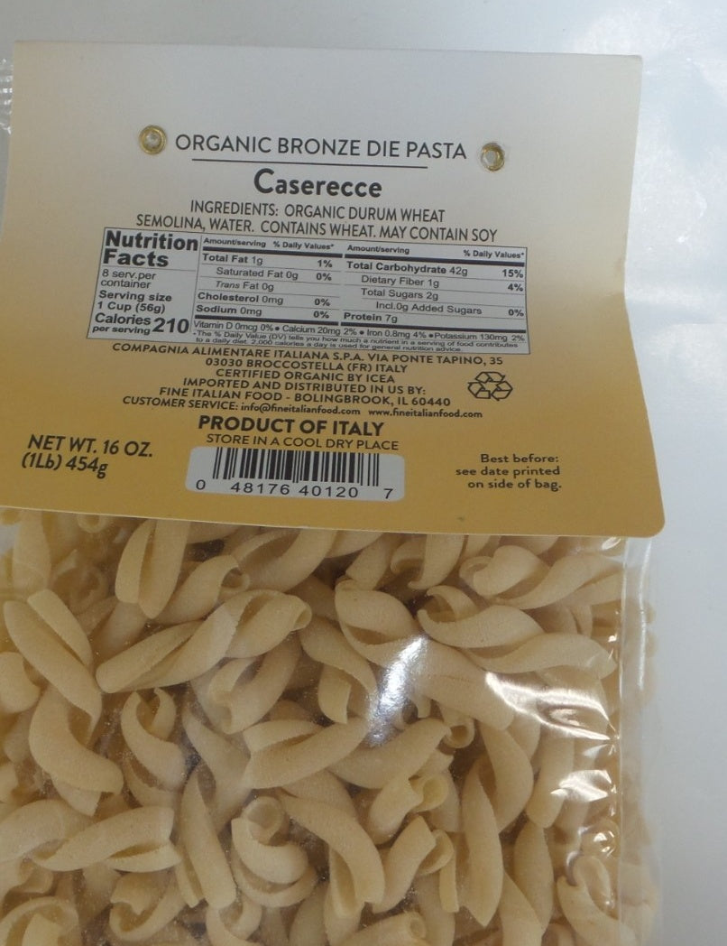 Cara Mamma Organic Caserecce Pasta, 16 oz (454g)