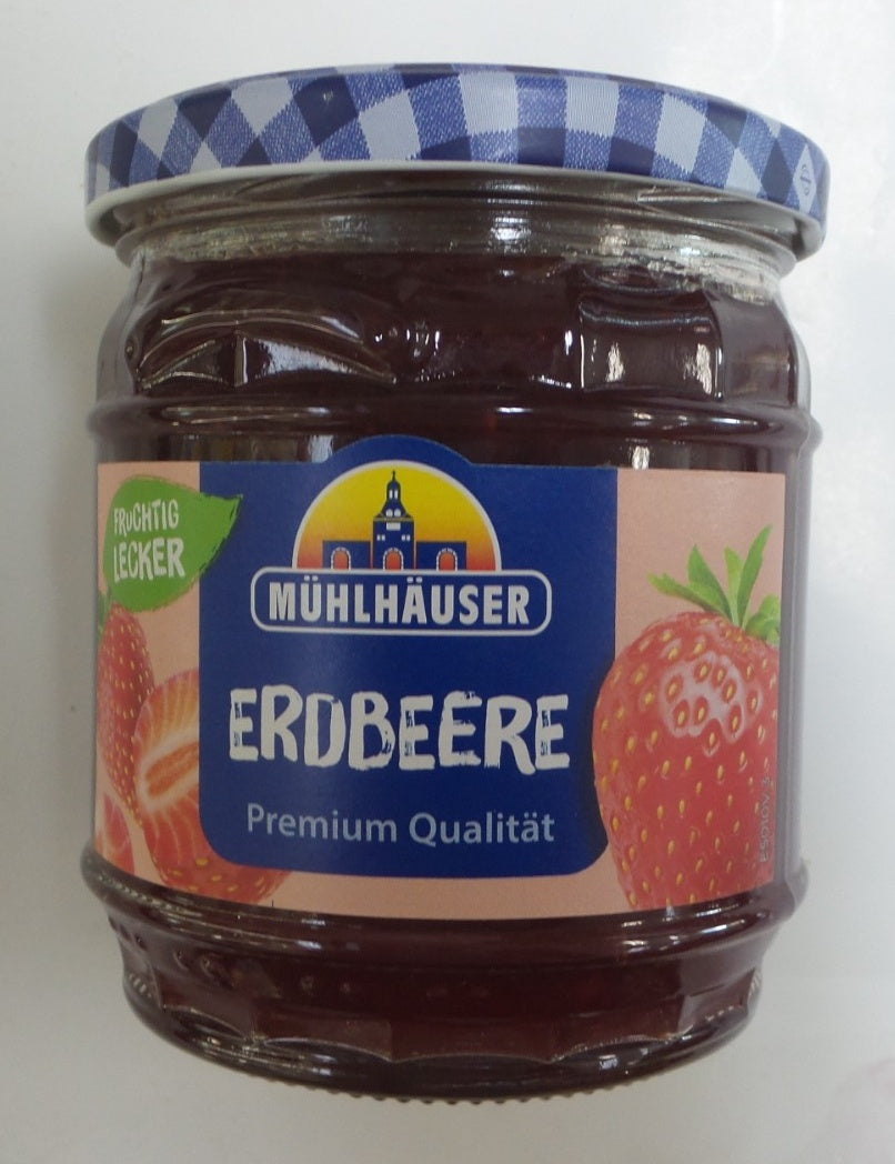 Mühlhäuser Extra Preserve / Extra-Konfitüre Strawberry / Erdbeer, 15.9 oz (450g)